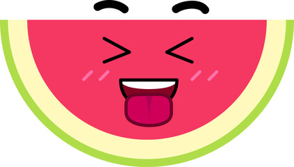 Watermelon Face Tongue Out Close Eye