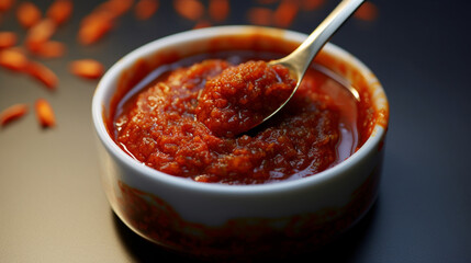 tomato sauce in a bowl HD 8K wallpaper Stock Photographic Image