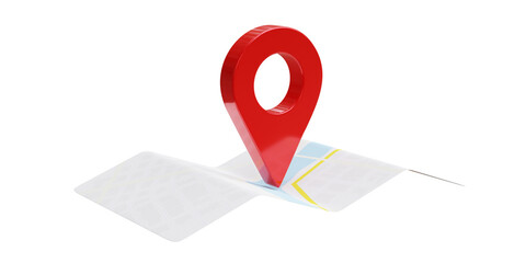 Map and pin pointer location isolated on transparent, PNG. Travel navigation GPS concept.  © Rawf8