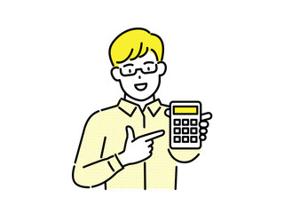 Man with calculator, financial business concept