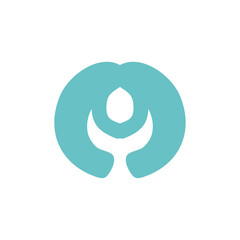 abstract logo of two hands health logo concept