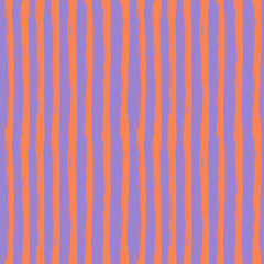 Summer colorful Stripes Seamless Pattern. Vintage Colors Textile Print in Orange, Purple. Hipster Vintage Retro Striped Design. Creative vertical brush strokes vector Print.