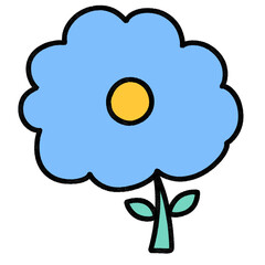 Flower tree plant natureLine Icon Doodle Collection Colorful Illustration Combination Shape Office Worker