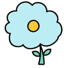 Flower tree plant natureLine Icon Doodle Collection Colorful Illustration Combination Shape Office Worker