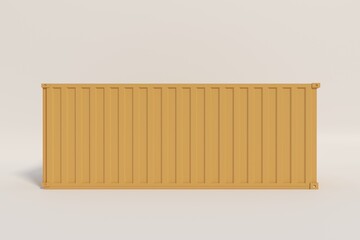 Cargo container isolated on white background, For logistics and sea transportation, 3d Illustration, 3d rendering.