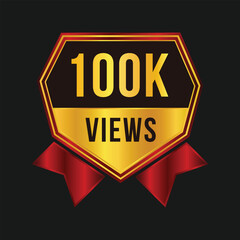 100k views celebration background design banner