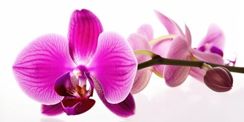 Purple garden orchid isolated on white background.