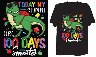 100 Days Of School Kindergarten T-Shirt Design, 