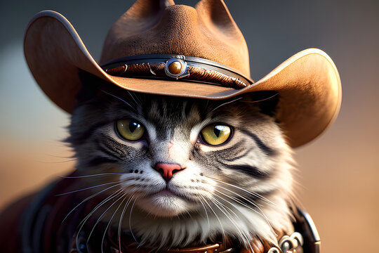 cat in a hat. Generative AI
