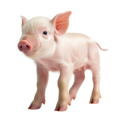 Cute mini pig isolated. Illustration AI Generative.