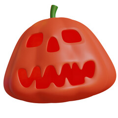 Halloween pumpkin ghost isolated. 3D rendering