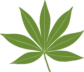 simplicity cannabis leaf freehand drawing