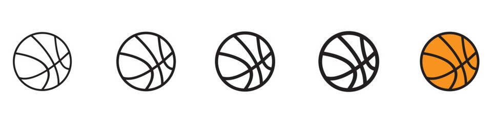 Basketball ball icons set. Basketball ball isolated icon. Black basketball symbols. Vector illustration. Vector Graphic. EPS 10