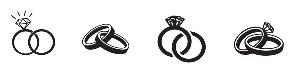 Wedding Ring With Diamond icon vector. Vector Illustration. Vector Graphic. EPS 10 - obrazy, fototapety, plakaty