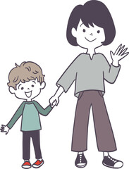 母子のシングルマザー