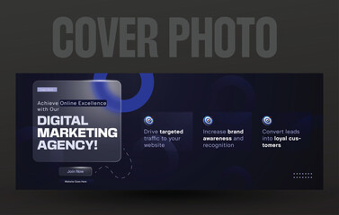 Digital marketing agency cover template design