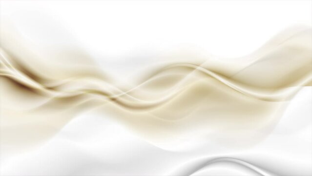 Grey white and golden smooth blurred waves abstract background. Seamless looping motion design. Video animation Ultra HD 4K 3840x2160