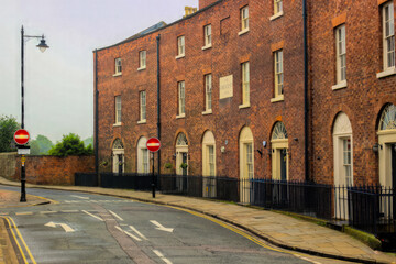 Shot of old townhouses