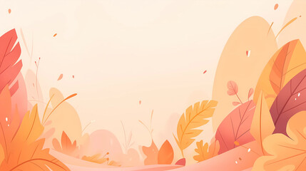 Fototapeta na wymiar Hand-painted cartoon autumn style background material