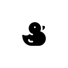 Duck toy glyph style icon and illustration - vector