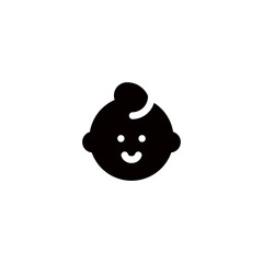 Baby face glyph style icon and illustration - vector