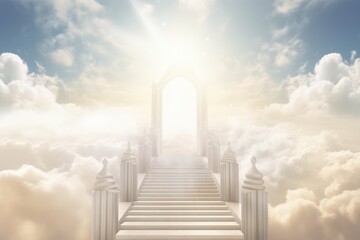 The ladder or the way to heaven, the concept of enlightenment and spirituality. 