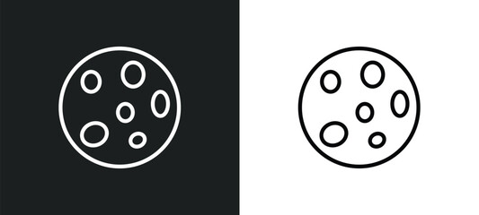full moon icon isolated in white and black colors. full moon outline vector icon from weather collection for web, mobile apps and ui.