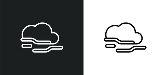 foggy icon isolated in white and black colors. foggy outline vector icon from weather collection for web, mobile apps and ui.