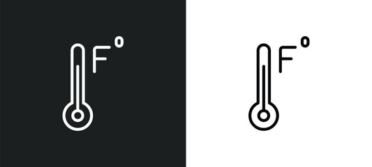farenheit icon isolated in white and black colors. farenheit outline vector icon from weather collection for web, mobile apps and ui.