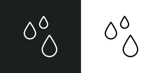 drops icon isolated in white and black colors. drops outline vector icon from weather collection for web, mobile apps and ui.