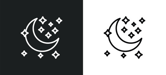 waxing moon icon isolated in white and black colors. waxing moon outline vector icon from weather collection for web, mobile apps and ui.