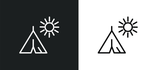 indian summer icon isolated in white and black colors. indian summer outline vector icon from weather collection for web, mobile apps and ui.