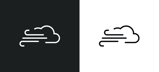 gust icon isolated in white and black colors. gust outline vector icon from weather collection for web, mobile apps and ui. - obrazy, fototapety, plakaty