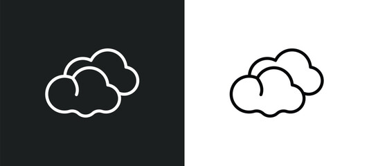 cumulus icon isolated in white and black colors. cumulus outline vector icon from weather collection for web, mobile apps and ui.