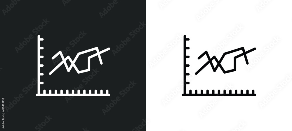 Poster dual stream chart icon isolated in white and black colors. dual stream chart outline vector icon fro
