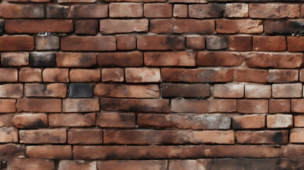 Obraz premium Realistic red brown bricks and cement wall pattern.