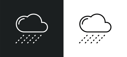 rainy icon isolated in white and black colors. rainy outline vector icon from weather collection for web, mobile apps and ui.