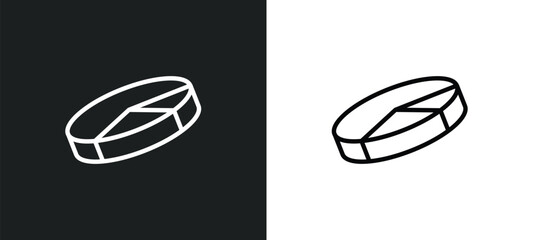 3d pie chart icon isolated in white and black colors. 3d pie chart outline vector icon from user interface collection for web, mobile apps and ui.