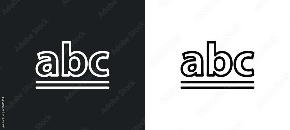 Poster lowercase icon isolated in white and black colors. lowercase outline vector icon from user interface