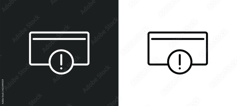 Poster error page icon isolated in white and black colors. error page outline vector icon from user interfa