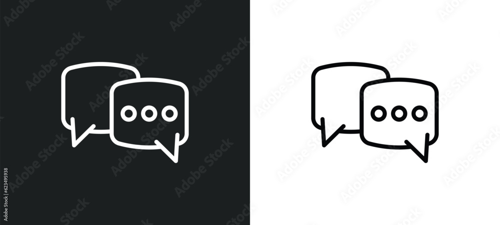 Poster bubble speech icon isolated in white and black colors. bubble speech outline vector icon from user i