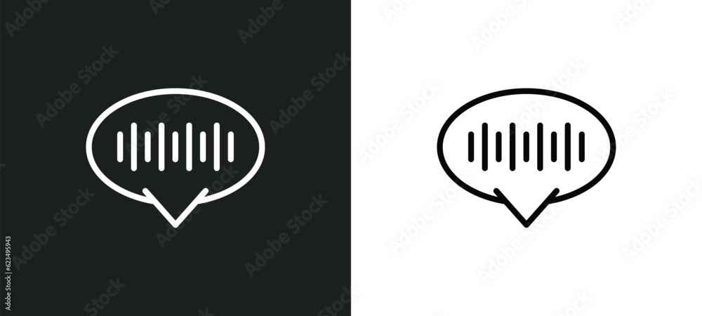 Poster voice message icon isolated in white and black colors. voice message outline vector icon from user i