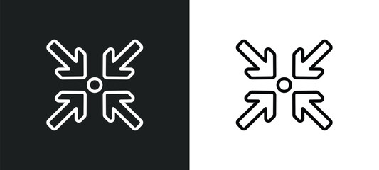 compress icon isolated in white and black colors. compress outline vector icon from user interface collection for web, mobile apps and ui.
