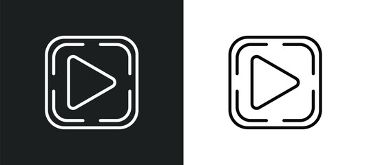 play icon isolated in white and black colors. play outline vector icon from user interface collection for web, mobile apps and ui.