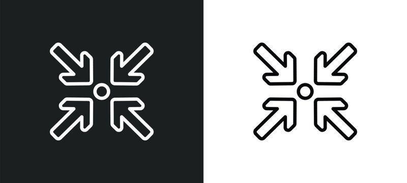 compress icon isolated in white and black colors. compress outline vector icon from user interface collection for web, mobile apps and ui.