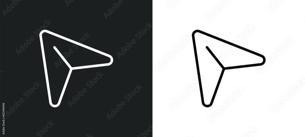 Poster cursor icon isolated in white and black colors. cursor outline vector icon from user interface colle