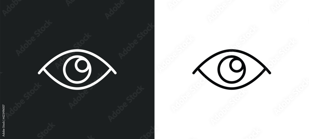 Poster visible icon isolated in white and black colors. visible outline vector icon from user interface col