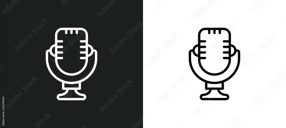 Poster voice recording icon isolated in white and black colors. voice recording outline vector icon from us