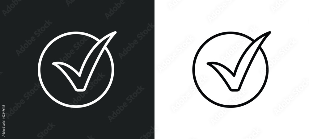 Poster correct icon isolated in white and black colors. correct outline vector icon from user interface col