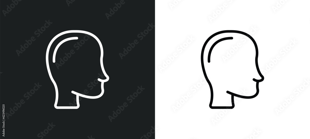 Poster head icon isolated in white and black colors. head outline vector icon from user interface collectio